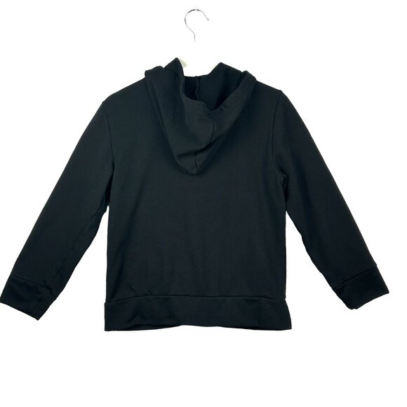 Old Navy Hooded Sweatshirt Large (10-12)‎ Boys Fleece Zip Front Black Jacket - Picture 2 of 9